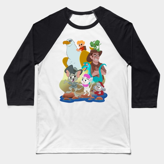 Mice Down Under Baseball T-Shirt by toonbaboon